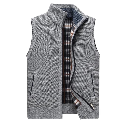 Dndrdhfb Herren Rollkragenweste mit durchgehendem Reißverschluss, lässig, ärmellos, mittellange Weste, Hellgrau 9, XXL Dndrdhfb Herren Rollkragenweste mit durchgehendem Reißverschluss, lässig, ärmellos, mittellange Weste, Hellgrau 9, XXL von Dndrdhfb