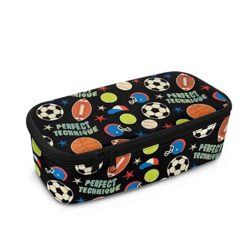 Dngkaoje Großes Federmäppchen für Mädchen und Jungen, ästhetisches Federmäppchen, Organizer mit Reißverschluss, niedliches Federmäppchen für die Schule, Ball-Stil, L10.2xW4.5xH3.2 inches, Packtasche Dngkaoje Großes Federmäppchen für Mädchen und Jungen, ästhetisches Federmäppchen, Organizer mit Reißverschluss, niedliches Federmäppchen für die Schule, Ball-Stil, L10.2xW4.5xH3.2 inches, Packtasche von Dngkaoje
