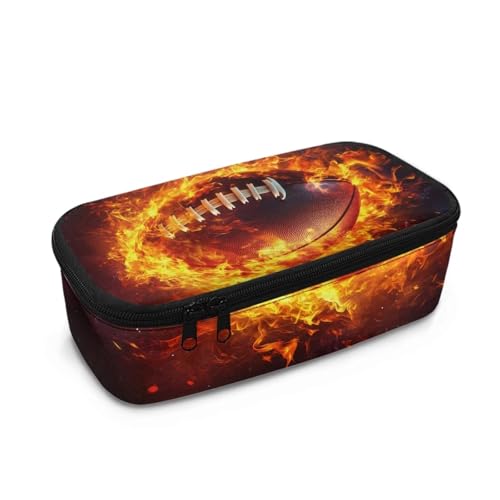 Dngkaoje Großes Federmäppchen für Mädchen und Jungen, ästhetisches Federmäppchen, Organizer mit Reißverschluss, niedliches Federmäppchen für die Schule, Flame America Fußball, L10.2xW4.5xH3.2 inches Dngkaoje Großes Federmäppchen für Mädchen und Jungen, ästhetisches Federmäppchen, Organizer mit Reißverschluss, niedliches Federmäppchen für die Schule, Flame America Fußball, L10.2xW4.5xH3.2 inches von Dngkaoje
