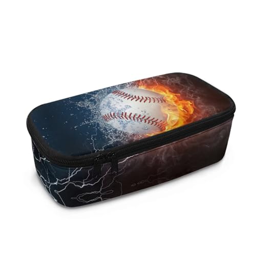 Dngkaoje Großes Federmäppchen für Mädchen und Jungen, ästhetisches Federmäppchen, Organizer mit Reißverschluss, niedliches Federmäppchen für die Schule, Flammen-Wasser-Baseball, L10.2xW4.5xH3.2 inches Dngkaoje Großes Federmäppchen für Mädchen und Jungen, ästhetisches Federmäppchen, Organizer mit Reißverschluss, niedliches Federmäppchen für die Schule, Flammen-Wasser-Baseball, L10.2xW4.5xH3.2 inches von Dngkaoje