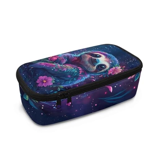 Dngkaoje Großes Federmäppchen für Mädchen und Jungen, ästhetisches Federmäppchen, Organizer mit Reißverschluss, niedliches Federmäppchen für die Schule, Sternennacht-Faultier, L10.2xW4.5xH3.2 inches von Dngkaoje
