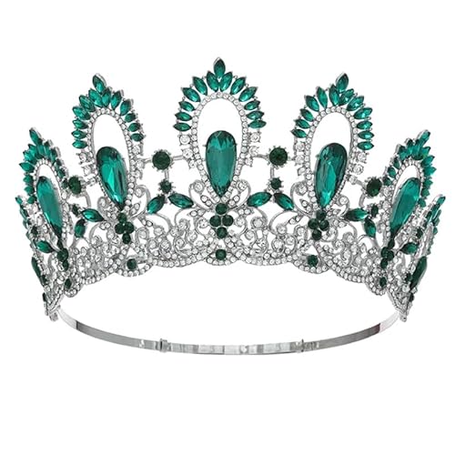 Damen Große Strass Brautkrone Prinzessin Tiaras Große Krone Hochzeit Braut, Einheitsgröße, Strass von Dninmim