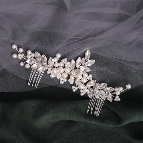 Damen Haarkamm Braut Tiaras Strass Perle Haarnadel Hochzeit Alltag Kopfbedeckung Kopf 4 von Dninmim