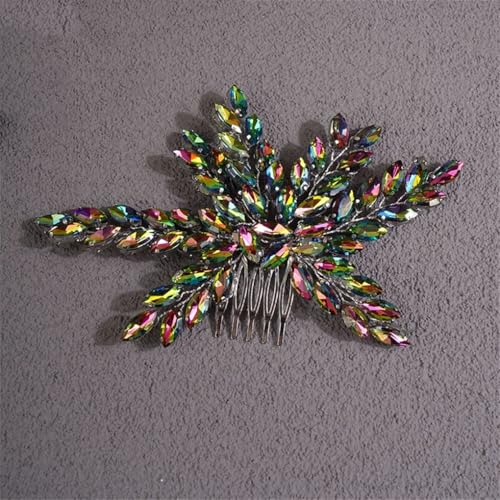 Damen-Haarkamm mit Strasssteinen, Party-Haarschmuck, Hochzeitsschmuck, Braut-Haarspangen, bunte Farben von Dninmim