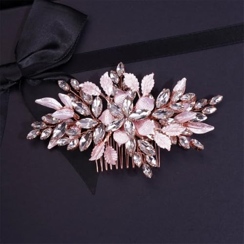 Damen Hochzeit Braut Strass Blume Haarkamm Braut Kopfschmuck Kostüm Haarschmuck 1 von Dninmim