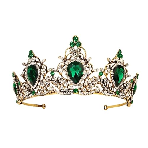 Damen Hochzeit Braut Strass Tiaras Krone Party Prinzessin Kopfschmuck Haarschmuck, Einheitsgröße, Metall von Dninmim