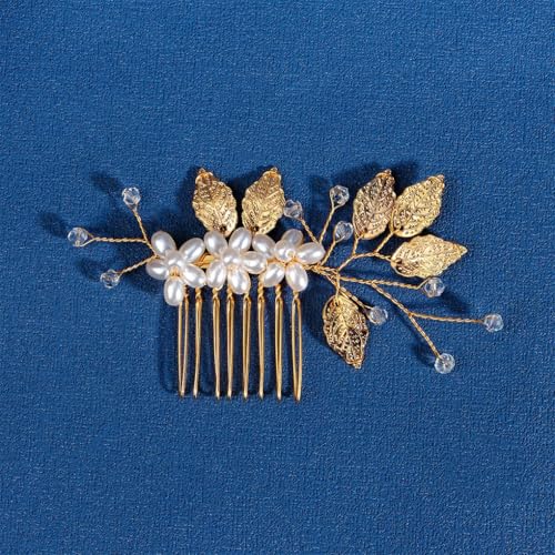 Damen Perlen Haarkamm Hochzeit Party Schmuck Strass Seite Pony Haarspange Kopfschmuck M von Dninmim