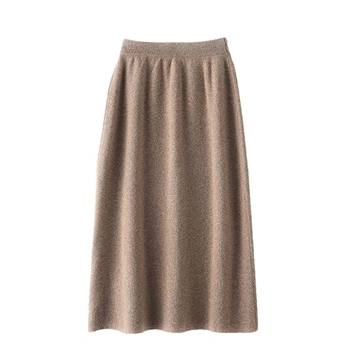 Damen Solid High Waist Wollrock Herbst Und Winter Dünne Slim Fit Warme Röcke khaki9 XL von Dninmim