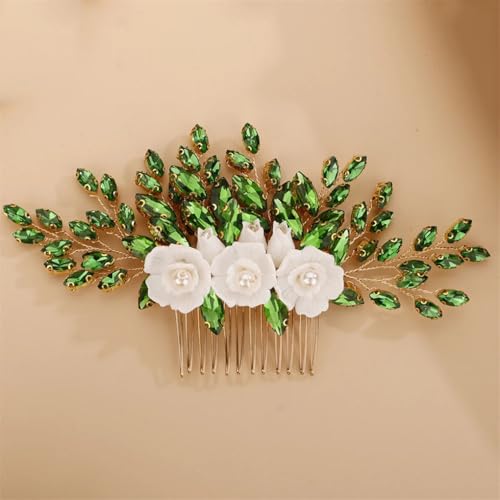 Damen Strass Haarkamm Blume Braut Haarschmuck Hochzeit Kopf Schmuck Party Tiaras EN8 von Dninmim