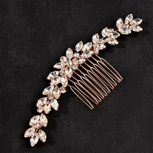 Damen Strass Haarkamm Haarkamm Haarknoten Hochzeit Styling Braut Kopfschmuck Gold von Dninmim