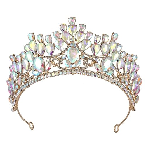 Damen Tiara Krone Braut Hochzeit Kopfschmuck Strass Braut Party Geburtstag Tiaras Braut, Einheitsgröße, Strass von Dninmim