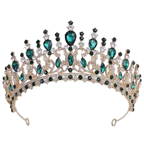Dninmim Damen Krone Braut Tiara Krone Braut Hochzeit Haarschmuck Geburtstag Accessoires Gold EN8 von Dninmim