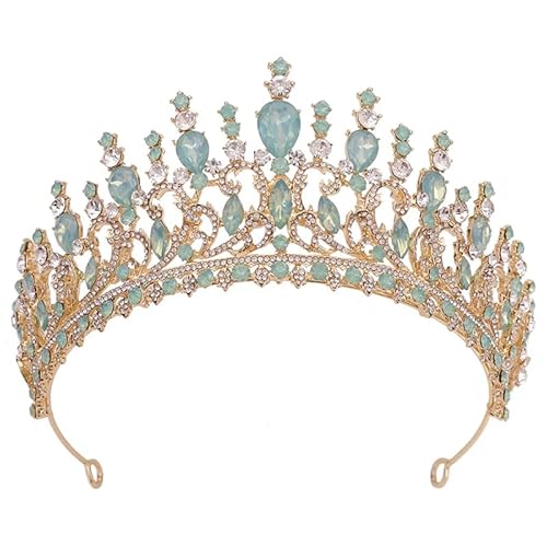 Dninmim Damen Krone Braut Tiara Krone Braut Hochzeit Haarschmuck Geburtstag Zubehör Opal En8 von Dninmim