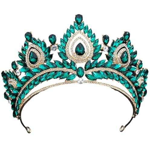 Dninmim Damen Krone Strass Bankett Hochzeit Tiara Party Braut Kostüm Kleid Haarschmuck Gold EN8 von Dninmim
