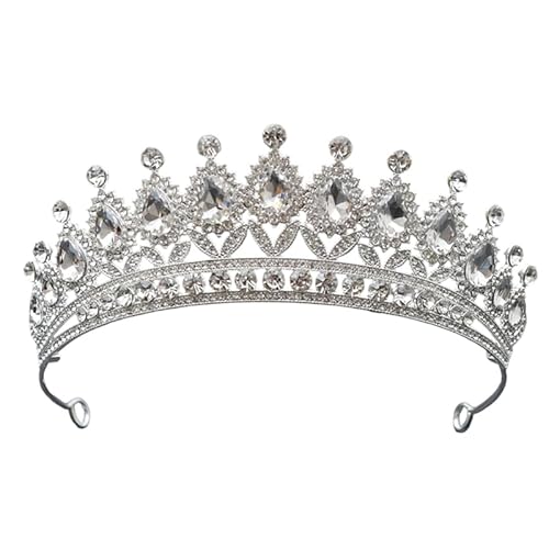 Dninmim Damen Strass Braut Tiara Hochzeit Krone Haarschmuck für Braut Vintage Kopfbedeckung 10 von Dninmim