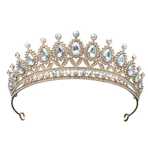 Dninmim Damen Strass Braut Tiara Hochzeit Krone Haarschmuck für Braut Vintage Kopfbedeckung 4 von Dninmim