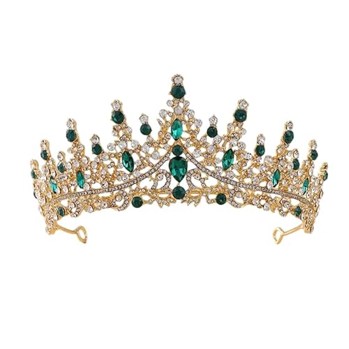Dninmim Damen Strass Braut Tiaras Kronen Kopfbedeckung Hochzeit Haarkleid Schmuck Accessoires Gold EN8 von Dninmim