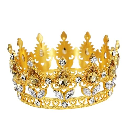 Dninmim Damen Vintage Braut Tiara Krone Kopfschmuck Abschlussball Braut Hochzeit Haarschmuck Accessoires klein Champagner von Dninmim