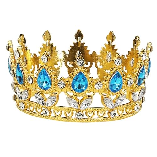 Dninmim Damen Vintage Braut Tiara Krone Kopfschmuck Abschlussball Braut Hochzeit Haarschmuck Accessoires klein See Blau von Dninmim