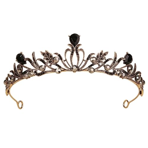 Dninmim Damen Vintage Gothic Strass Krone und Tiara Hochzeit Braut Haarschmuck 3 von Dninmim