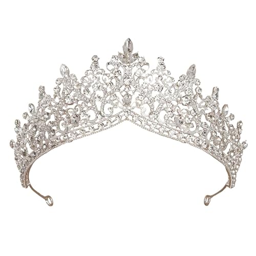 Dninmim Damen Vintage Krone Bunte Braut Kopfschmuck Große Strass Krone Party Bankette Zubehör 3 von Dninmim