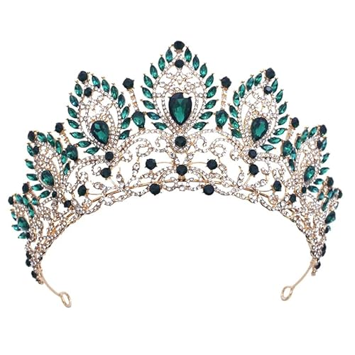 Dninmim Damen Vintage Krone Tiaras Hochzeitskleid Krone Haarschmuck Prinzessin Geburtstag Kopfschmuck Gold EN8 von Dninmim