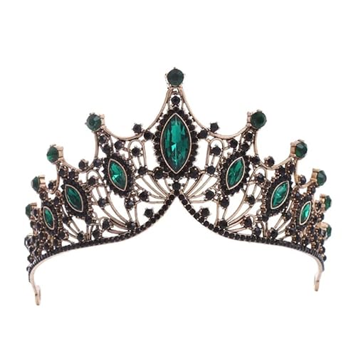 Dninmim Damen Vintage Prinzessin Tiara Krone Mädchen Frauen Hochzeit Party Strass Brautkrone Schmuck Schwarz En8 von Dninmim