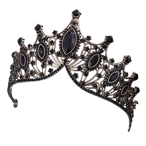 Dninmim Damen Vintage Strass Kronen Hochzeit Haarschmuck Prinzessin Tiaras Party Schmuck Schwarz von Dninmim