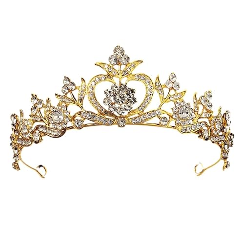 Dninmim Goldfarbene Diademe und Kronen für Damen, Brautschmuck, Haarschmuck, Strass, Brautschmuck, 11 Diademe von Dninmim