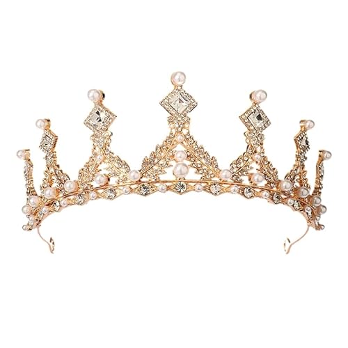Dninmim Goldfarbene Diademe und Kronen für Damen, Brautschmuck, Haarschmuck, Strass, Brautschmuck, 13 Diademe von Dninmim