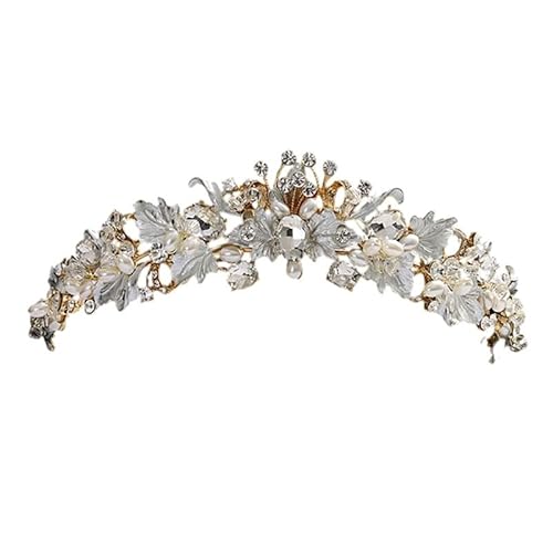 Dninmim Goldfarbene Diademe und Kronen für Damen, Brautschmuck, Haarschmuck, Strass, Brautschmuck, 3 Diademe von Dninmim
