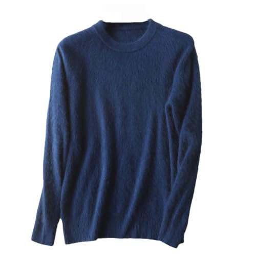 Dninmim Herren Kaschmir Pullover O-Neck Pullover Strickpullover Winter Langarm Pullover, Bovine Blue, Medium von Dninmim