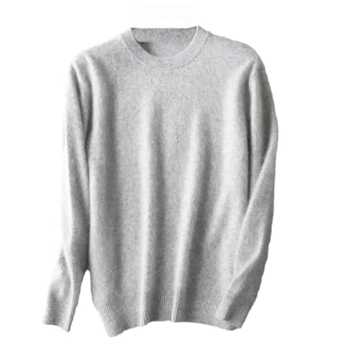 Dninmim Herren Kaschmir Pullover O-Neck Pullover Strickpullover Winter Langarm Pullover, Hellgrau 9, Small von Dninmim