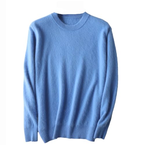 Dninmim Herren Kaschmir Pullover O-Neck Pullover Strickpullover Winter Langarm Pullover, himmelblau, Large von Dninmim