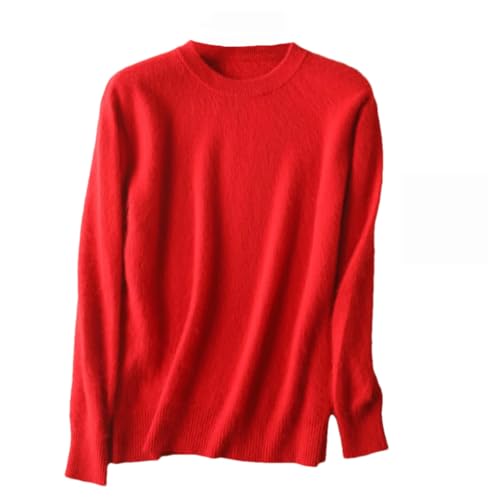 Dninmim Herren Kaschmir Pullover O-Neck Pullover Strickpullover Winter Langarm Pullover, rot, XX-Large von Dninmim
