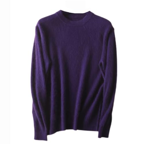 Dninmim Herren Kaschmir Pullover O-Neck Pullover Strickpullover Winter Langarm Pullover, violett, X-Large von Dninmim