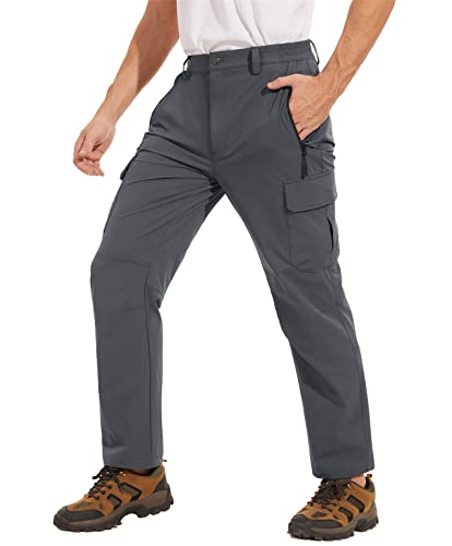 Dninmim Herren Stretch Leichte Arbeitskleidung Sommer Angelhose Outdoor Wandern Cargo Hose, dunkelgrau, 58 von Dninmim