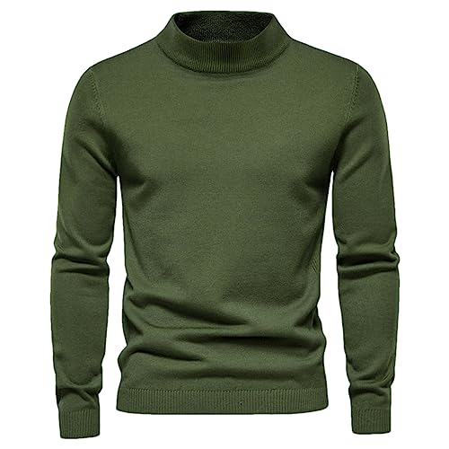 Dninmim Herrenpullover, Halber Rollkragenpullover, Einfarbig, Warmer Herrenpullover EN8 XL(75-82KG) von Dninmim