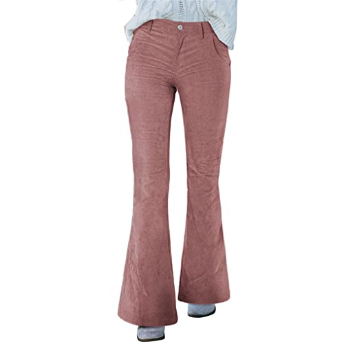 Freundin-Stil Cord-Hose mit weitem Bein für Frühling und Herbst, rose, XXL Freundin-Stil Cord-Hose mit weitem Bein für Frühling und Herbst, rose, XXL von Dninmim