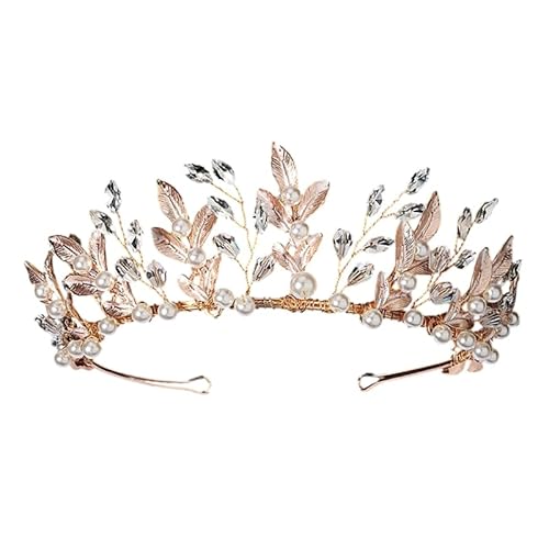 Goldfarbene Diademe und Kronen für Damen, Brautschmuck, Haarschmuck, Strass, Brautschmuck, Tiaras, Strass von Dninmim