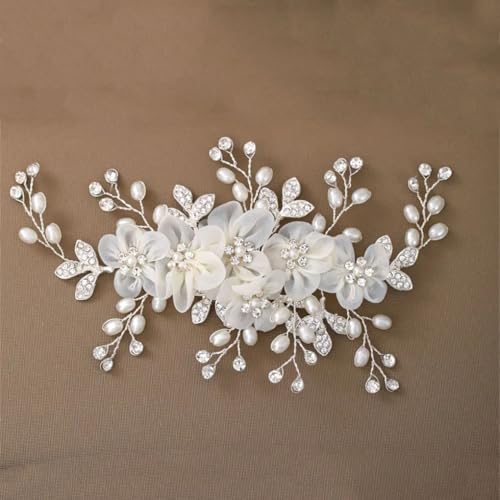 Haarkamm für Damen, Blume, Perlen, Haarspange, Haarnadel, Hochzeit, Haarschmuck, Schmuckstil 1 von Dninmim