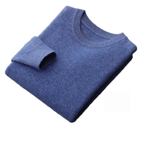 Herren Verdicken Wolle Strickpullover Herbst Winter Solide Slim Fit Pullover Pullover Pullover, Blume/Blau, Large von Dninmim