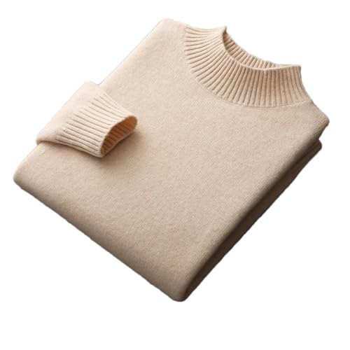 Herren Wollpullover Verdickter Pullover Business Strickpullover Kaschmir Pullover Casual Warme Jacke, beige, Large von Dninmim