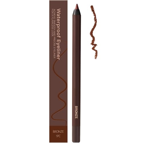 24 HR Waterproof Eyeliner Duo Sharpenable Eye Pencil, 24 HR Eyeliner Pencil, Waterproof Long-Lasting Eye Liner Pencils, Silky Smooth Eyeliners Pencils Non Smudging (Bronze) von Dnyun