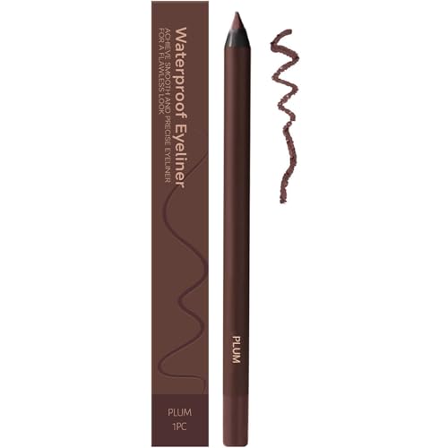 24 HR Waterproof Eyeliner Duo Sharpenable Eye Pencil, 24 HR Eyeliner Pencil, Waterproof Long-Lasting Eye Liner Pencils, Silky Smooth Eyeliners Pencils Non Smudging (Plum) von Dnyun