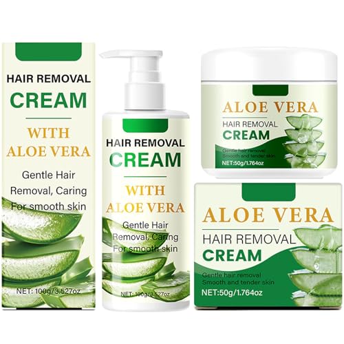 Aloe Vera Hair Removal Cream, Hair Removal Cream with Aloe Vera, Aloes Depilatories for Facial & Body, Aloes Depilatories for Women and Men (A) von Dnyun