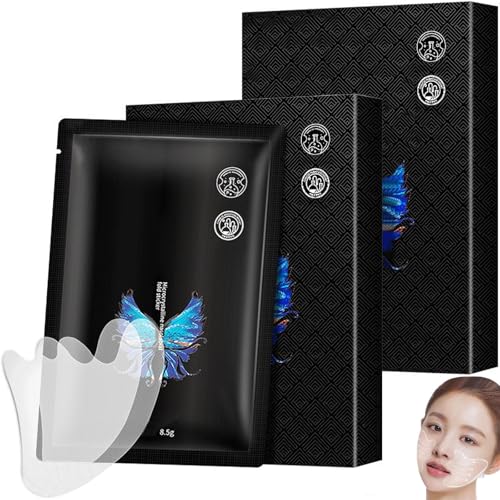 Microcrystalline Laugh Line Lifting Mask, 5pairs Instant Beauty Face Nutrition Wrinkle Removal Lift Sticker, Hyaluronic Acid Microcrystalline Lifting Decree Patch (2box) von Dnyun