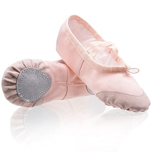 DoGeek Ballettschuhe Gymnastikschuhe Mädchen Tanzschuhe Damen Ballettschläppchen Ballerinas Kinder,Apricot-pink,38 (Bitte bestellen Sie eine Nummer grösser) von DoGeek