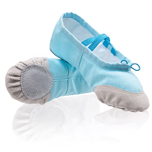 DoGeek Ballettschuhe Gymnastikschuhe Mädchen Tanzschuhe Damen Ballettschläppchen Ballerinas Kinder,Blau,29 (Bitte bestellen Sie eine Nummer grösser) von DoGeek