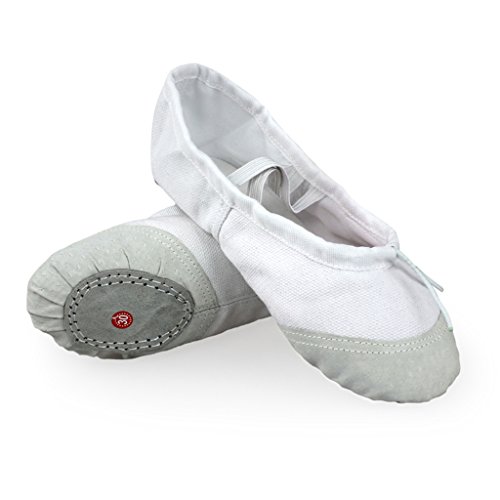 DoGeek Ballettschuhe Gymnastikschuhe Mädchen Tanzschuhe Damen Ballettschläppchen Ballerinas Kinder,Weiß,24 (Bitte bestellen Sie eine Nummer grösser) von DoGeek